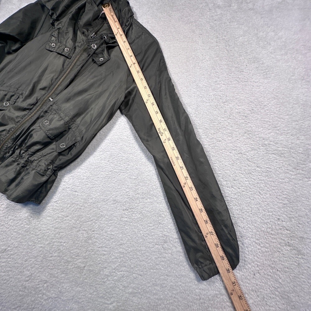 Free People‎ Peplum Windbreaker Jacket Womens XS Olive Green Ripstop Hooded - Picture 8 of 14
